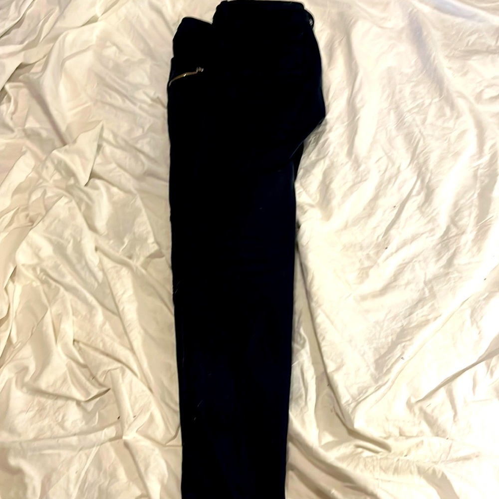 Black straight leg Jeans by Wish List. Worn. Small stain on bottom right leg.